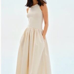 Cream Sleeveless Maxi Dress